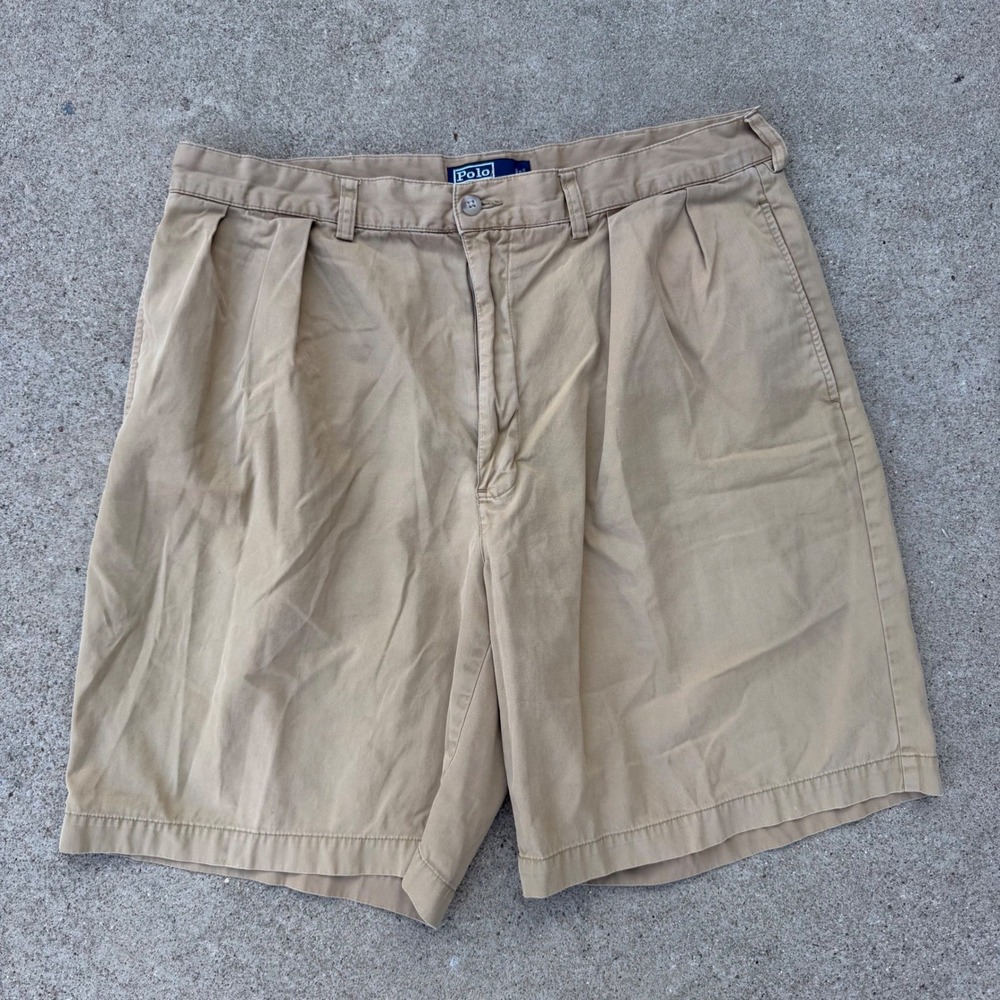 Polo | Tyler Short Vintage 90s Tan Khaki Chino Mens 34 Baggy Skater Streetwear